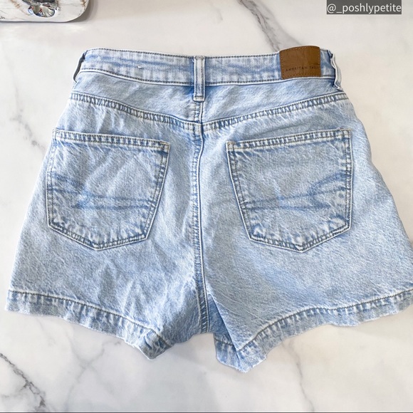 AE denim ripped distressed jean mom comfort stretch band skort - Picture 6 of 16